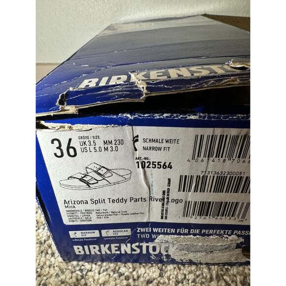 New Birkenstock Arizona Teddy Split Shearling Sandals, Womens Size 7 - Picture 4 of 4